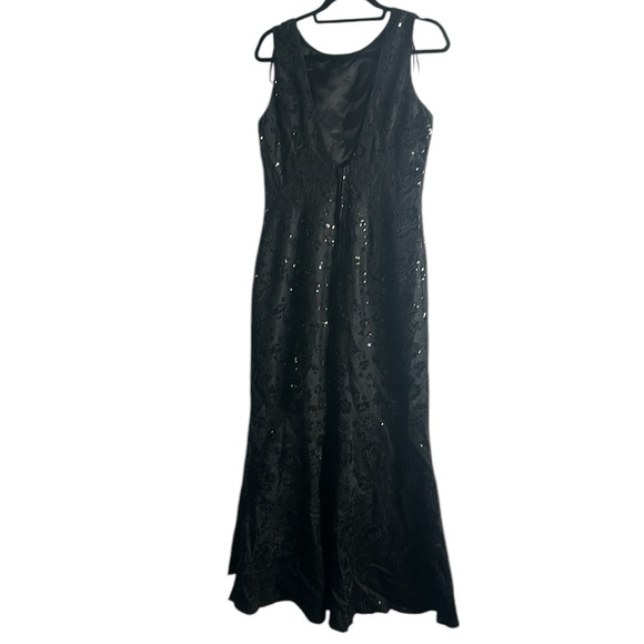 Jessica' Mclimtock vintage black emboridry  sequins maxi dress   S14 whimsigoth - Picture 1 of 12